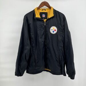 NFL Pittsburgh Steelers G-III Apparel Windbreaker Jacket Mens Medium Black